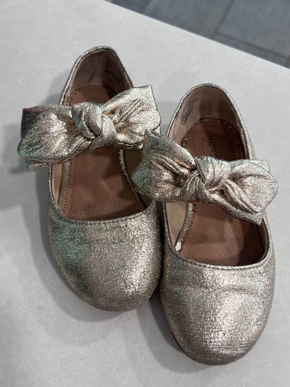 9T Shimmery Gold Slip-on Party Shoes